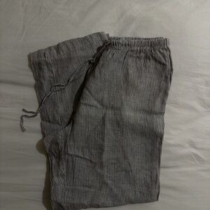 H&M Gray Pinstripe Drawstring Lounge Pants